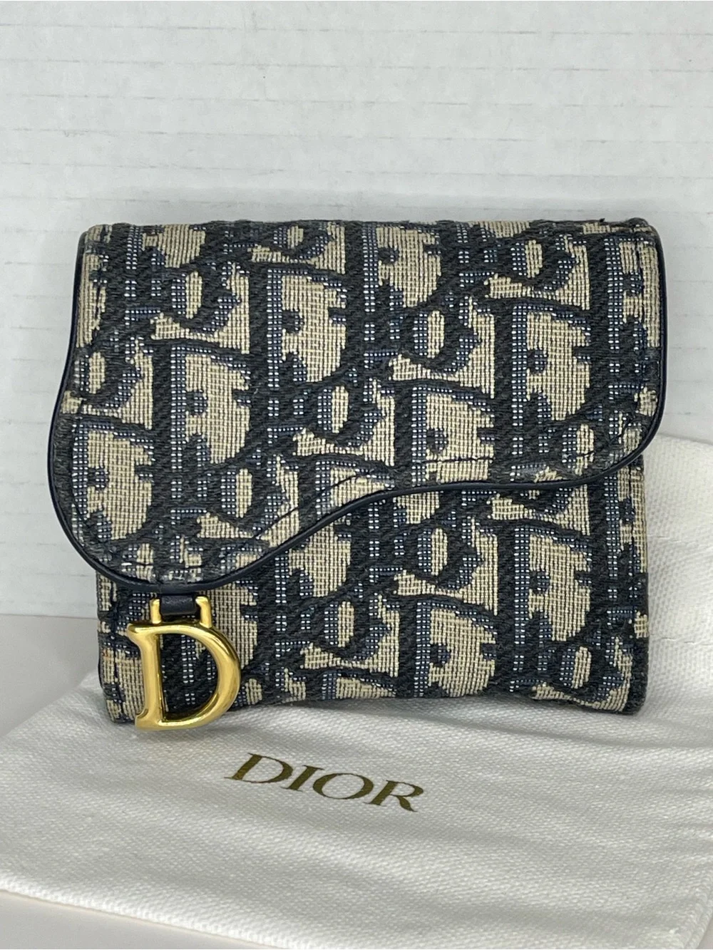 Christian Dior Saddle Wallet With Dust Bag